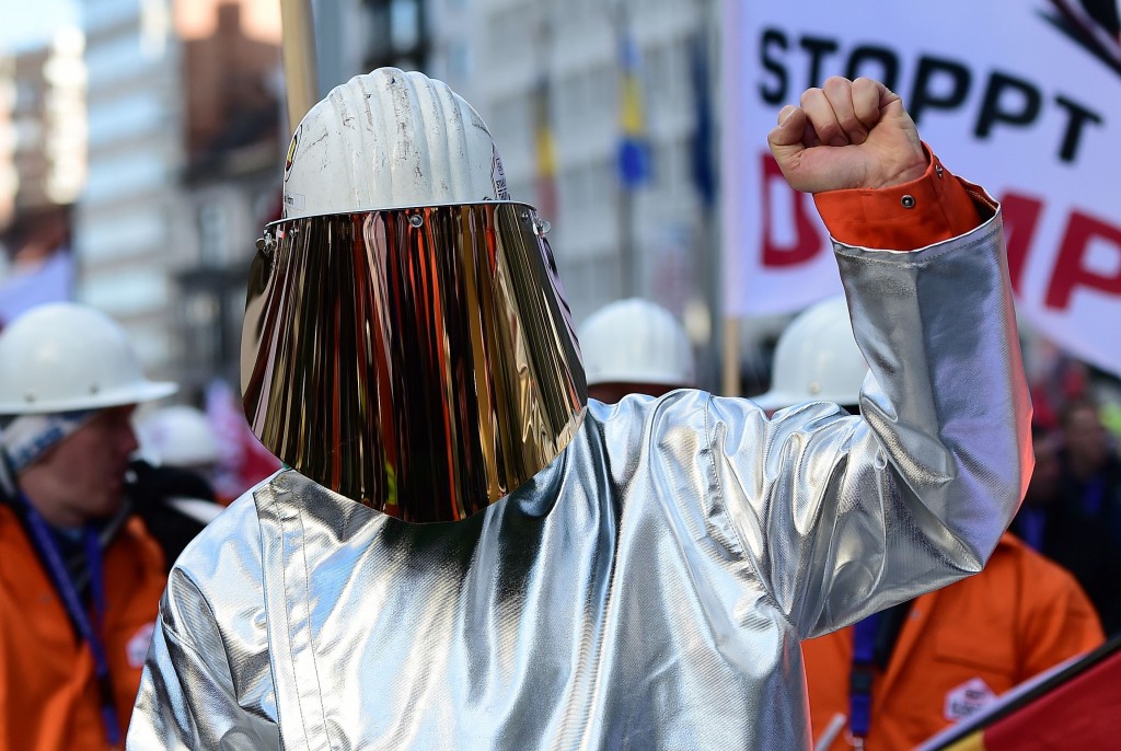 La manifestation vise le dumping chinois. (photo AFP)