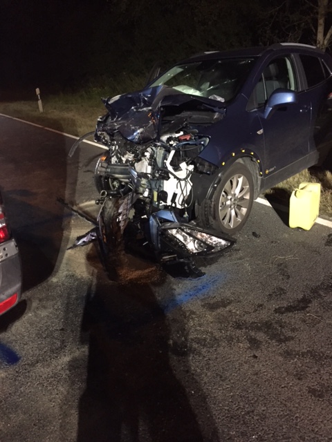 L'état de la voiture témoigne de la violence du choc. (photo police grand-ducale)