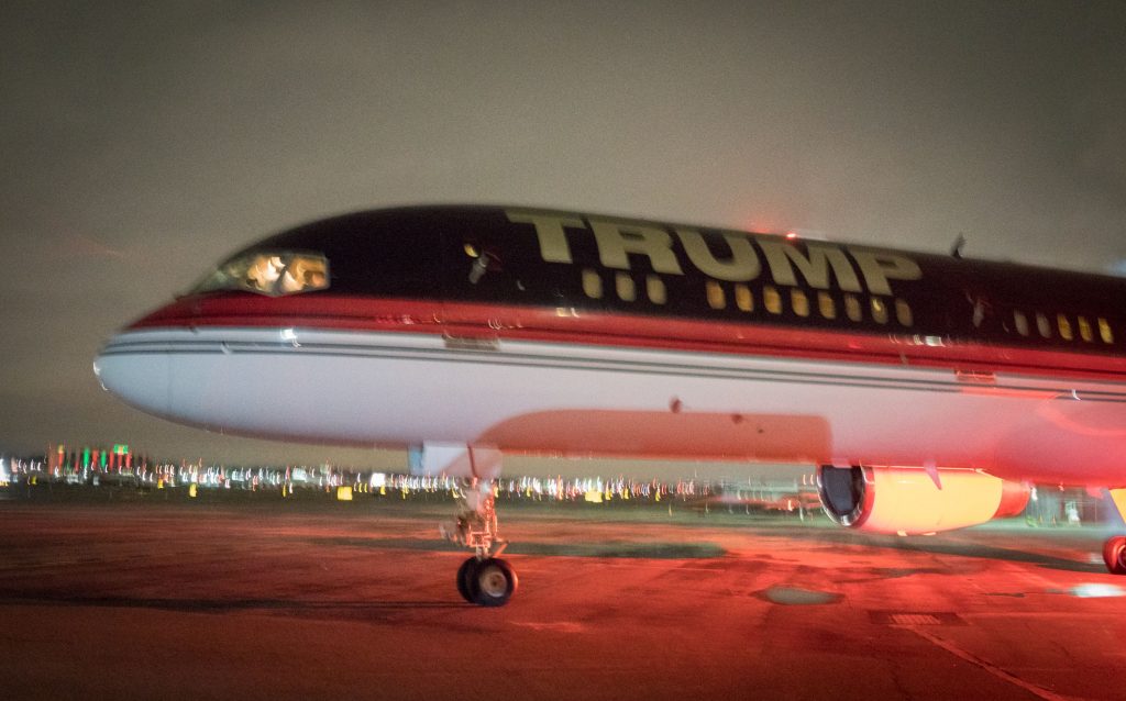 L'avion du président élu Donald Trump, à New York. (photo AFP)