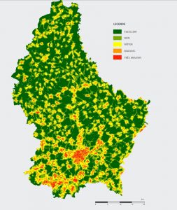 En vert les zones les plus propices pour le loup... Il y a de la place ! (Infographie : anf)