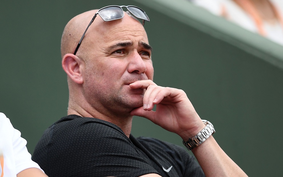 André Agassi, lundi à Roland-Garros.