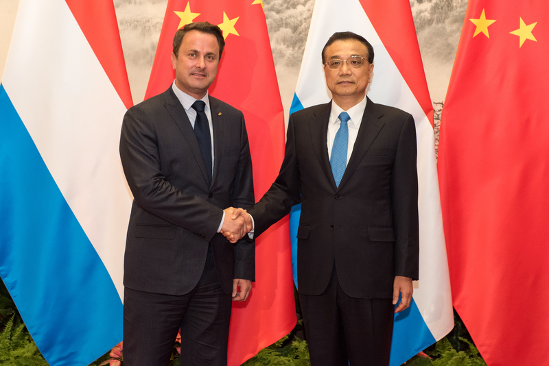 Xavier Bettel et Li Keqiang, Premier ministre de la république populaire de Chine. (Photo : SIP/Charles Caratini)