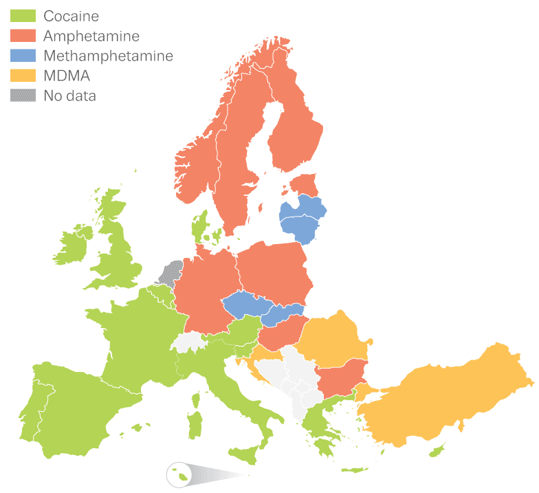 Les drogues les plus consommées en Europe.