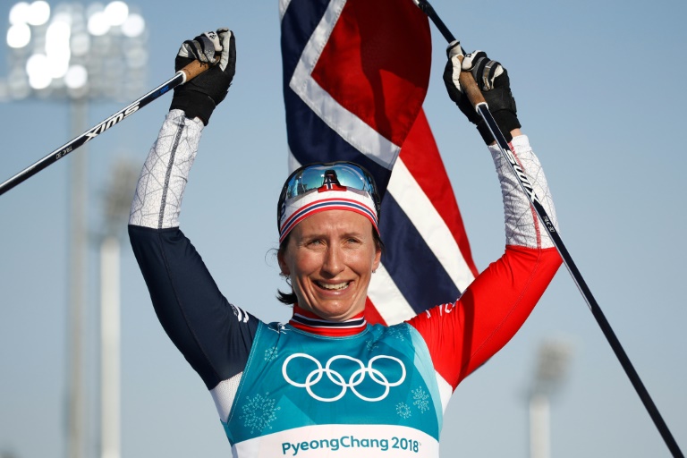 La Norvégienne Marit Björgen médaillée d'or sur le 30 km classique de ski de fond. (Photo : AFP)