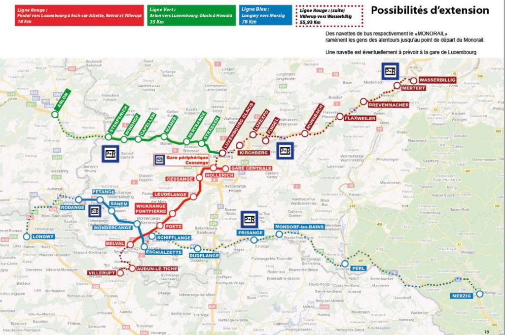 Le but du monorail ne serait pas seulement d'offrir une nouvelle forme de mobilité au Luxembourg, mais aussi au delà de ses frontières. Beau sur le papier, le projet risque néanmoins de connaitre les mêmes difficultés que tous les autres projets transfrontaliers!