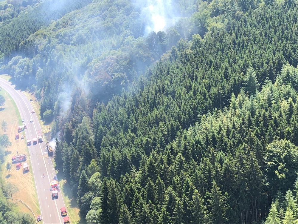 Afin de bénéficier d'une vue d'ensemble, un drone a également été déployé. (Photo CGDIS)