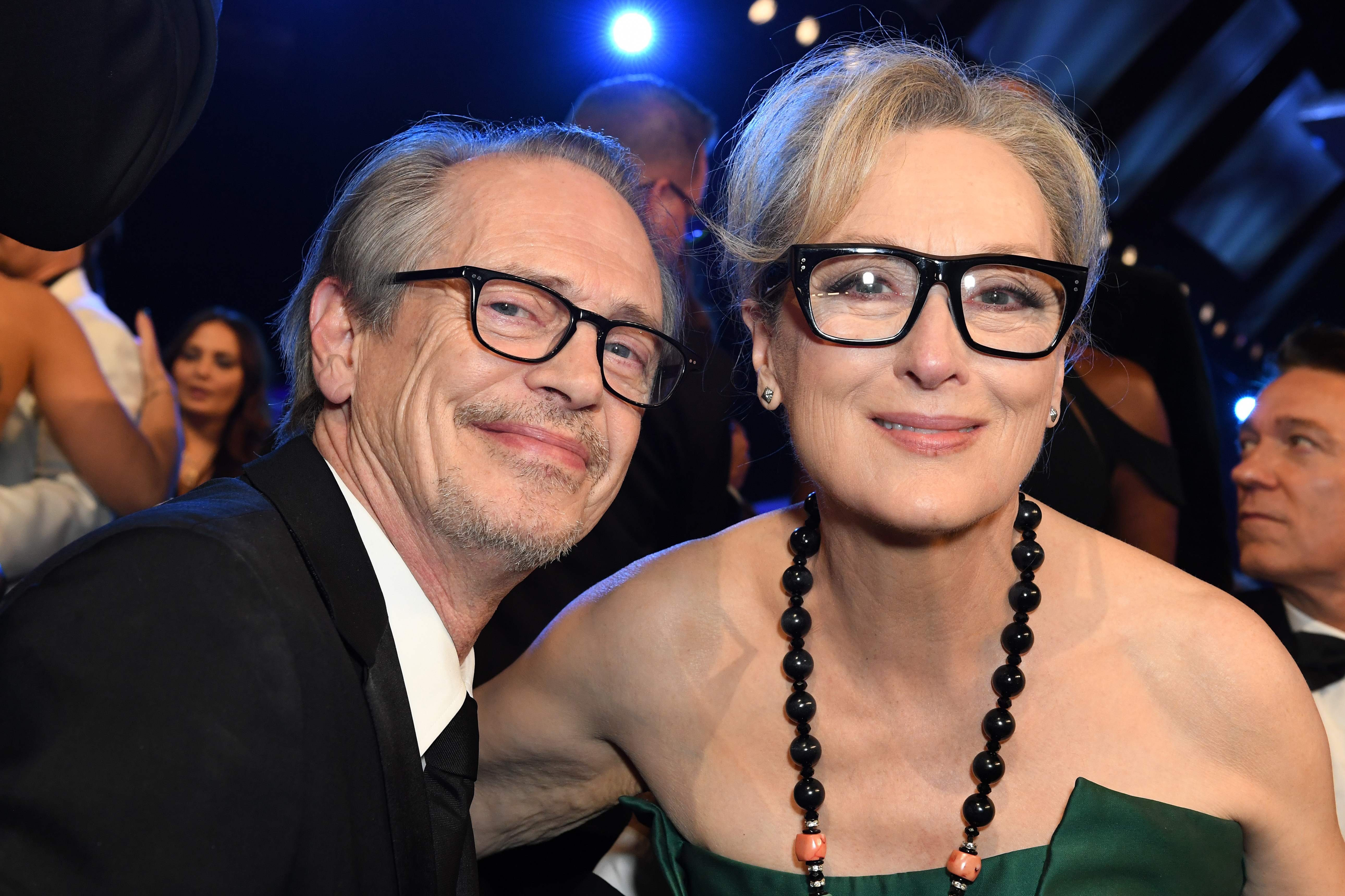 US actors Steve Buscemi (L) and US actress Meryl Streep attend the 26th Annual Screen Actors Guild Awards show at the Shrine Auditorium in Los Angeles on January 19, 2020. (Photo by VALERIE MACON / AFP)