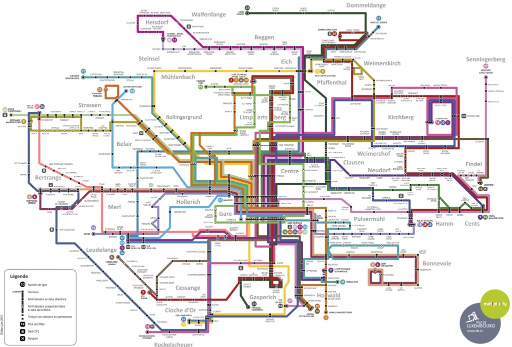 Luxembourg Un designer révolutionne la carte du réseau de bus