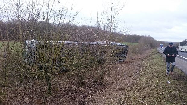 L'accident s'est produit sur l'A30, à hauteur du PR 19. (photo S.A.)