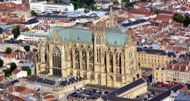 Le vert de la cathédrale de Metz, vue du ciel (Photo : Le Républicain Lorrain).