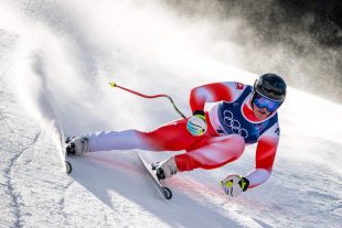 Franjo von Allmen a battu mercredi en super-G (SUI) Argent : Ryan Cochran-Siegle et Marco Odermatt (Photo: AFP).